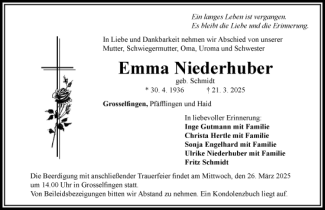 Todesanzeige_G_2025_E_niederhuber